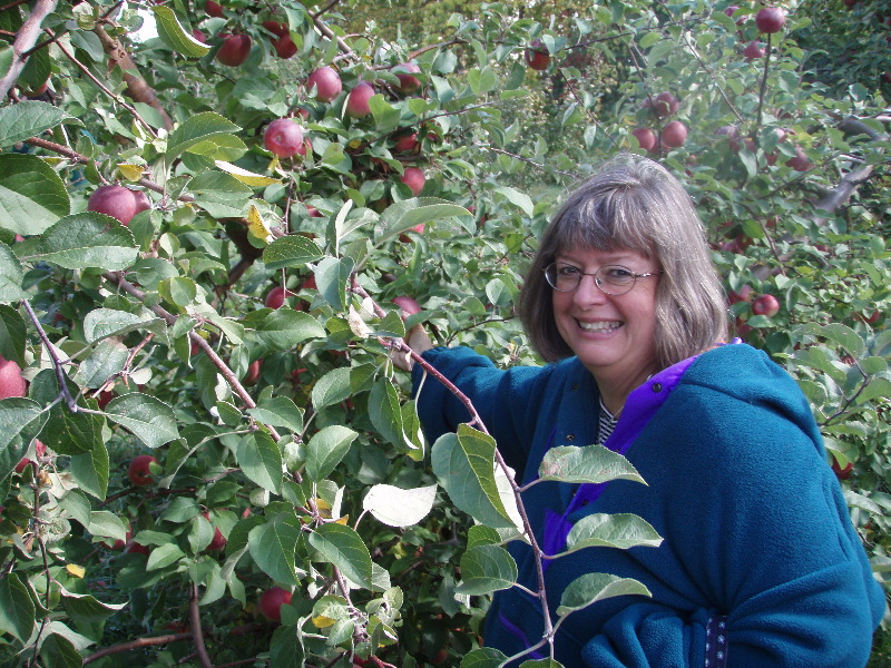 Martha picks an apple