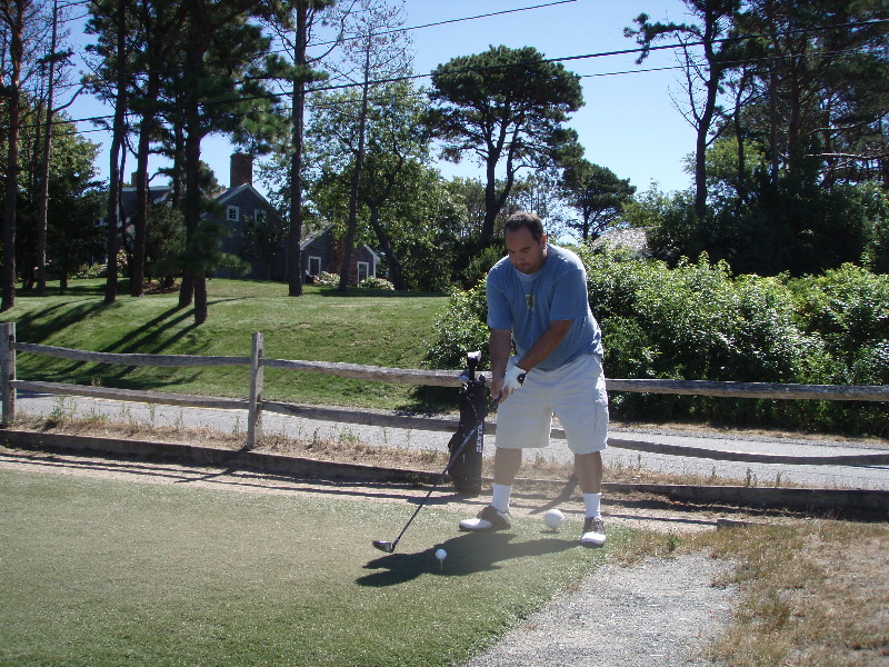 Chris teeing off