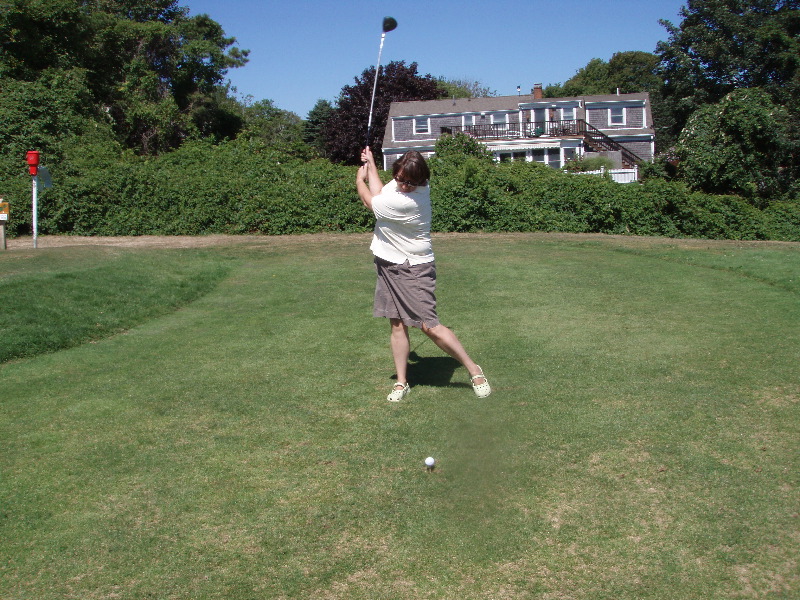 Jill teeing off
